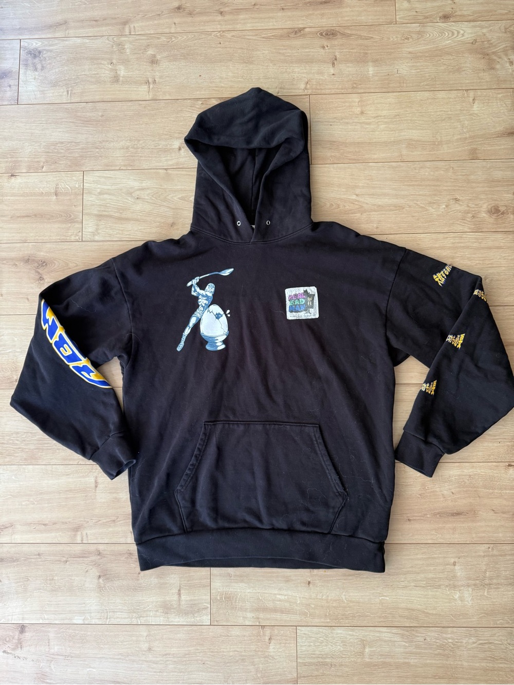 Crimewave Real Bad Men Out of Your Mind Black Graphic Hoodie Streetwear USA M
